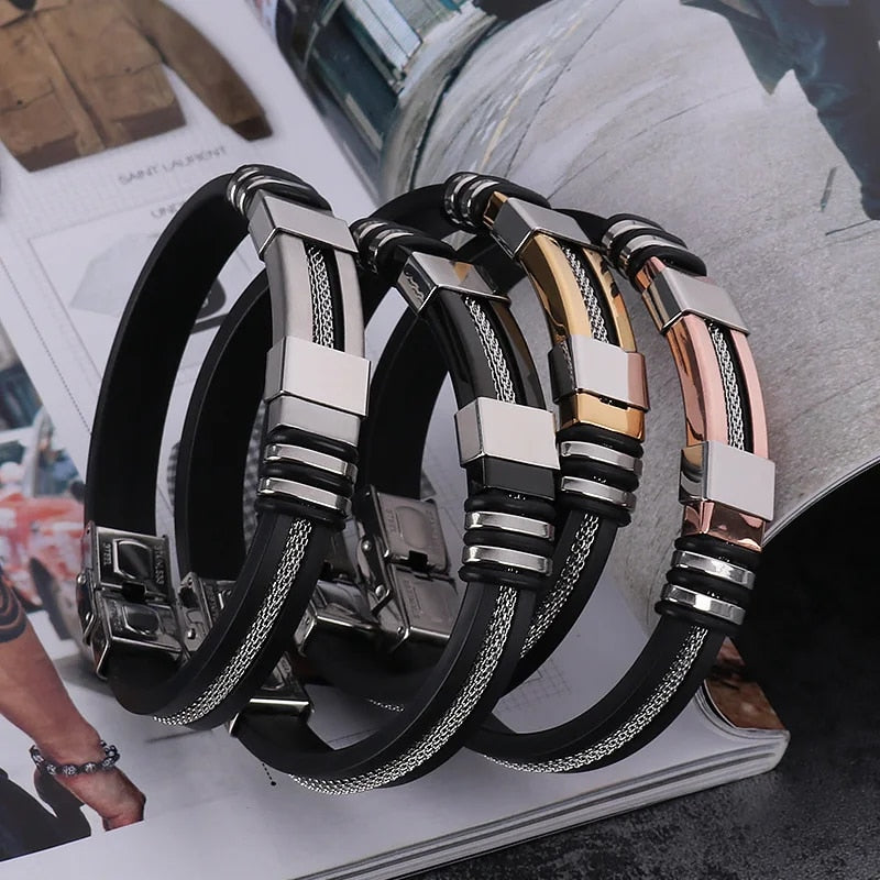 Men's Stainless Steel Mesh Link Bracelet