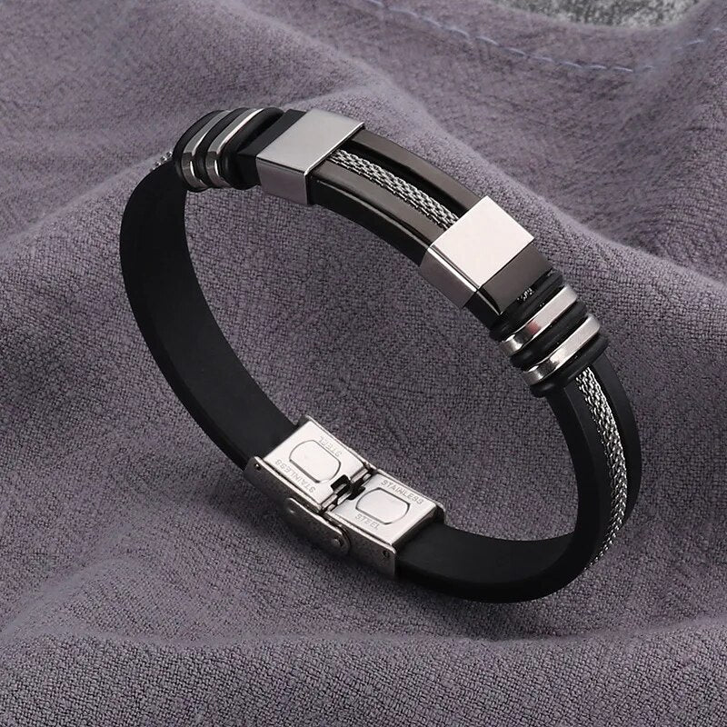 Men's Stainless Steel Mesh Link Bracelet