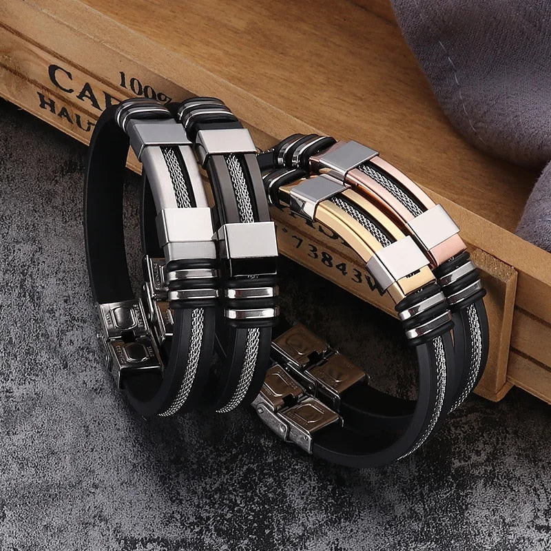 Men's Stainless Steel Mesh Link Bracelet