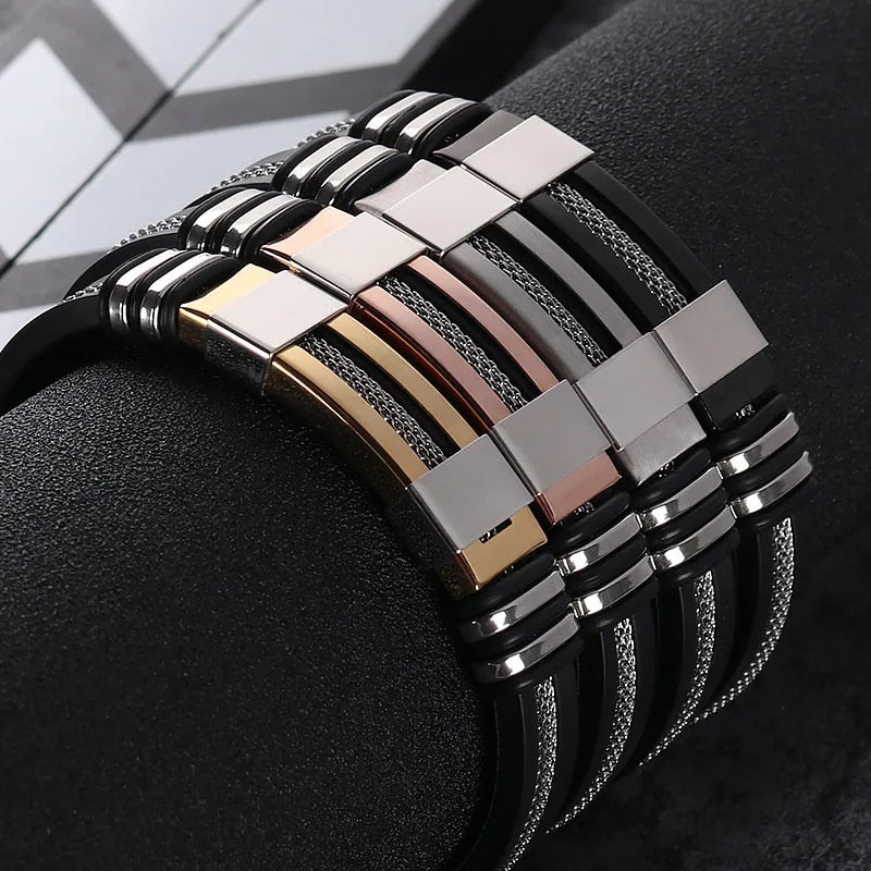 Men's Stainless Steel Mesh Link Bracelet