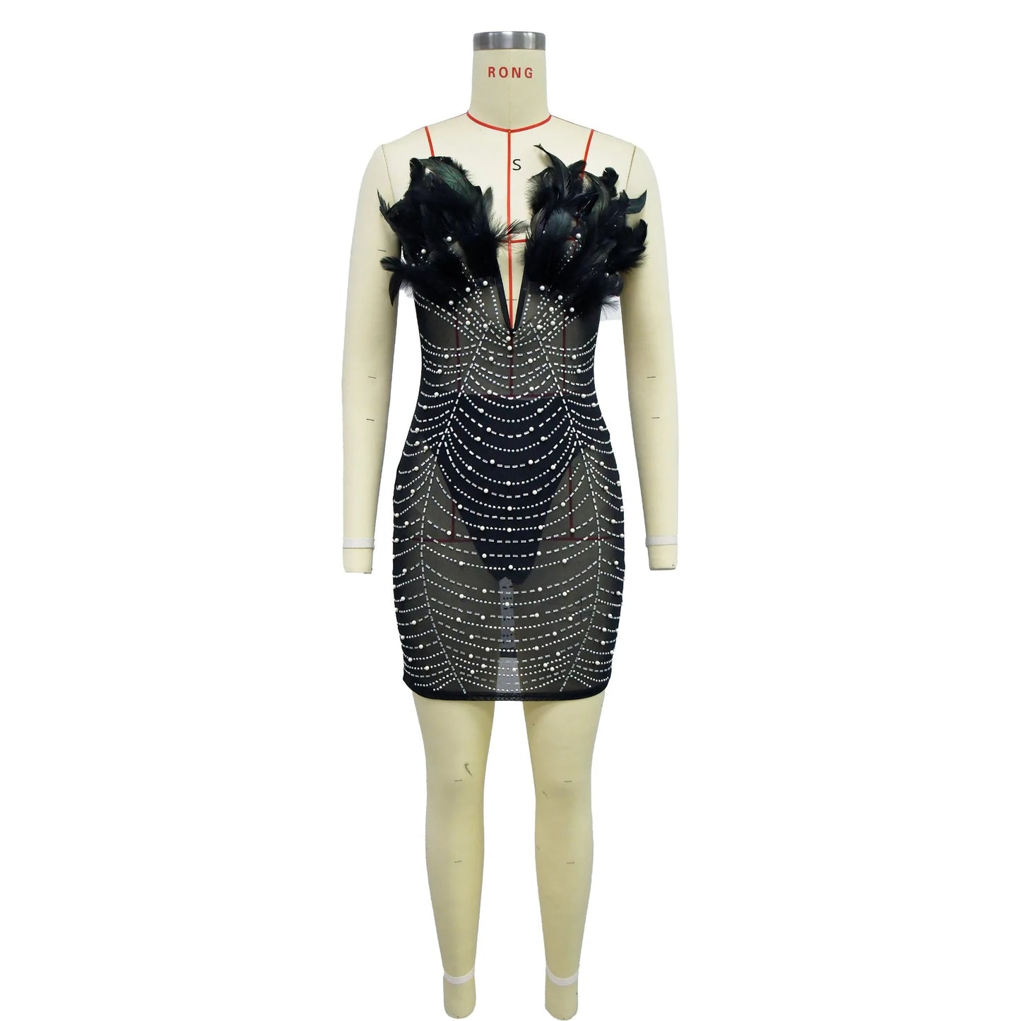 Carnival - Rhinestone Mesh Mini Dress