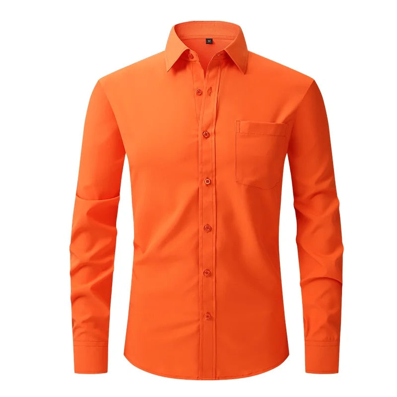 Formal Business Standard-Fit Solid Dress Shirts