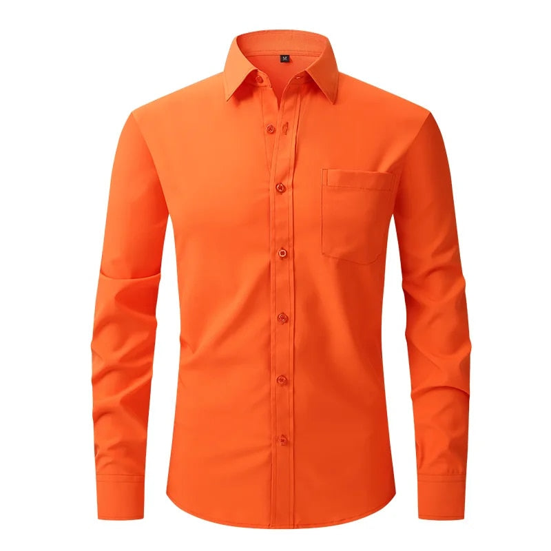 Formal Business Standard-Fit Solid Dress Shirts