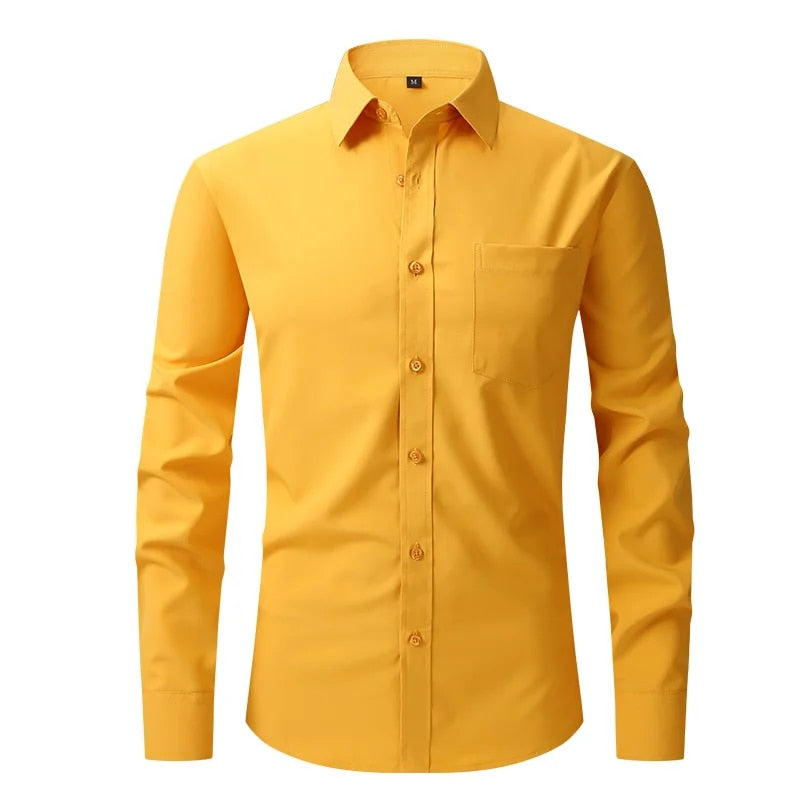 Formal Business Standard-Fit Solid Dress Shirts
