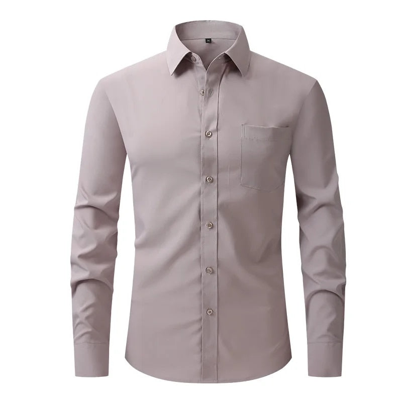 Formal Business Standard-Fit Solid Dress Shirts