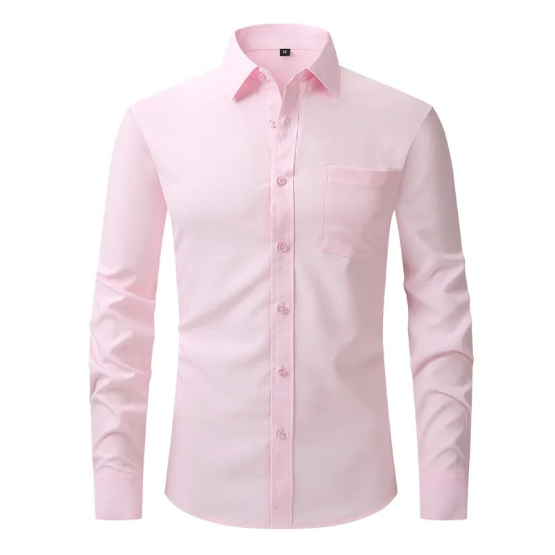 Formal Business Standard-Fit Solid Dress Shirts