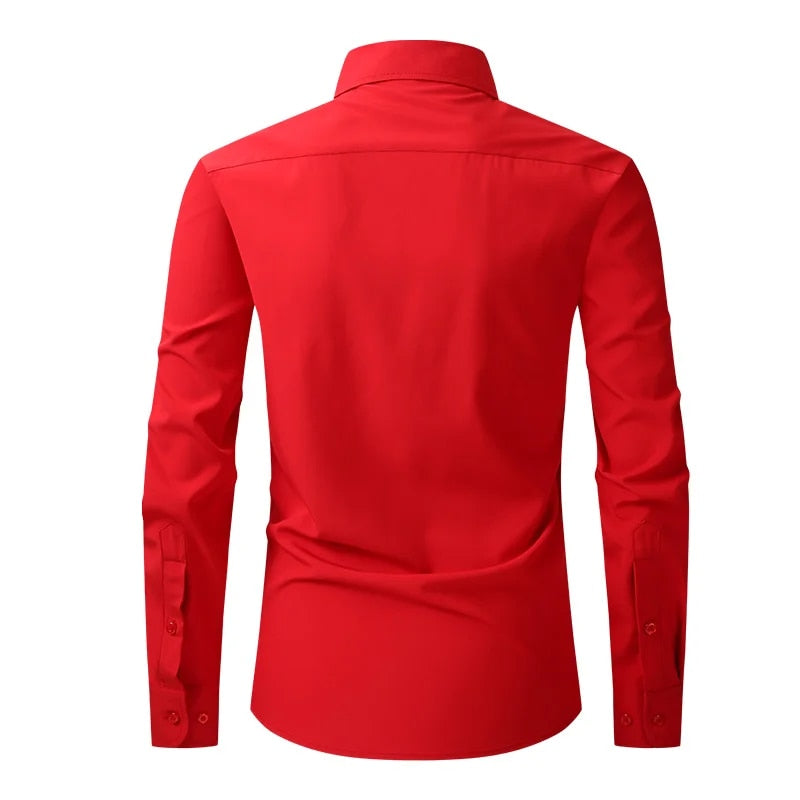 Formal Business Standard-Fit Solid Dress Shirts