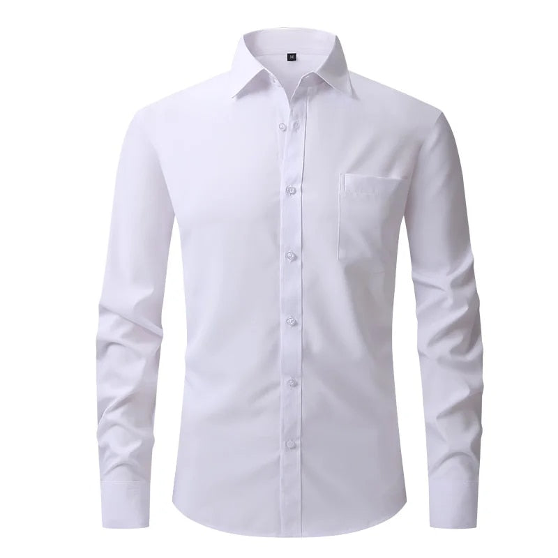 Formal Business Standard-Fit Solid Dress Shirts