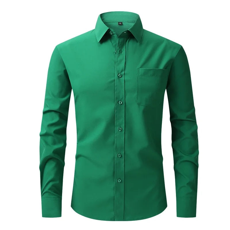 Formal Business Standard-Fit Solid Dress Shirts