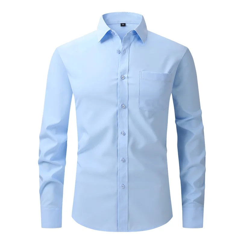 Formal Business Standard-Fit Solid Dress Shirts