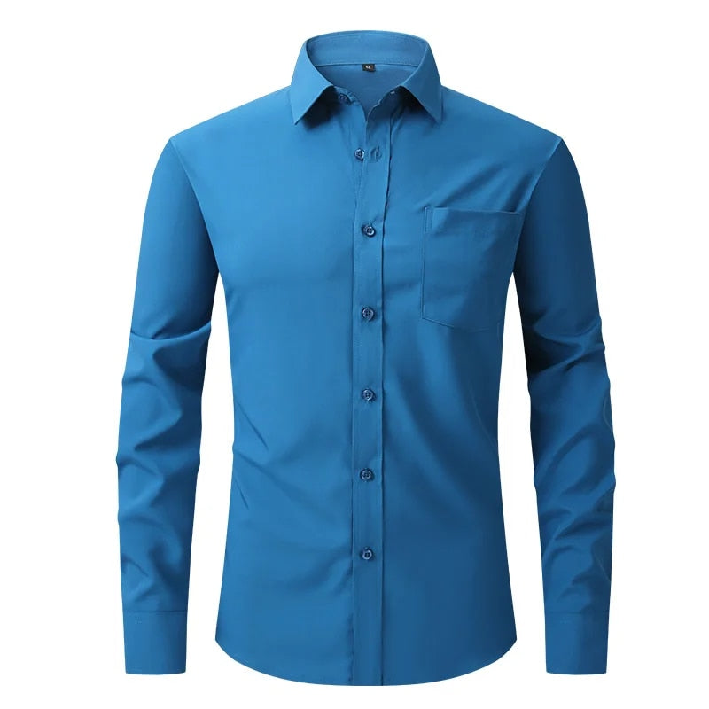 Formal Business Standard-Fit Solid Dress Shirts