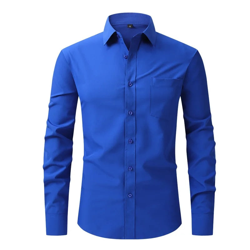 Formal Business Standard-Fit Solid Dress Shirts