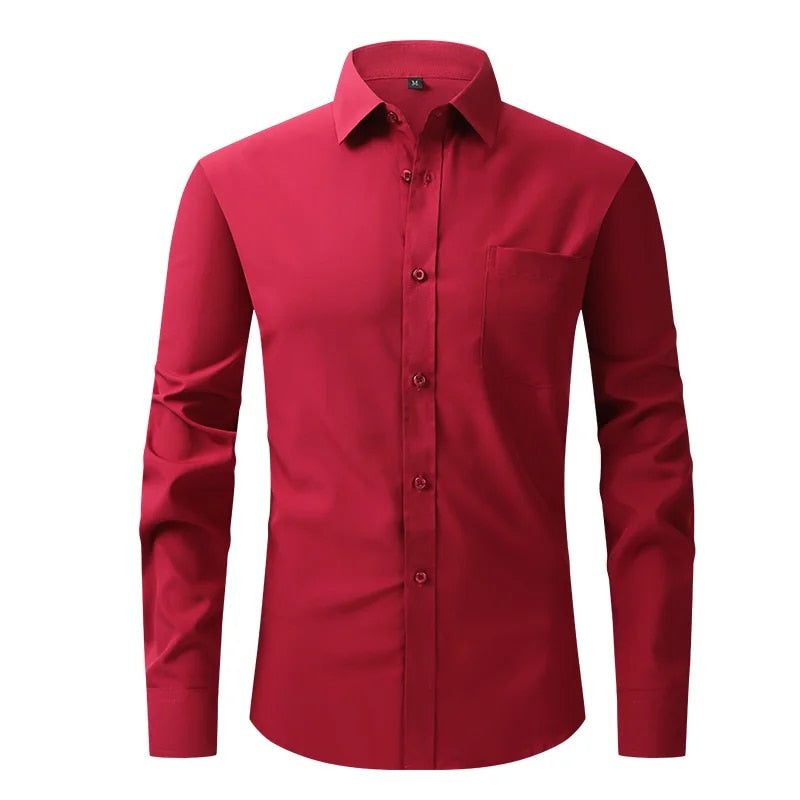 Formal Business Standard-Fit Solid Dress Shirts
