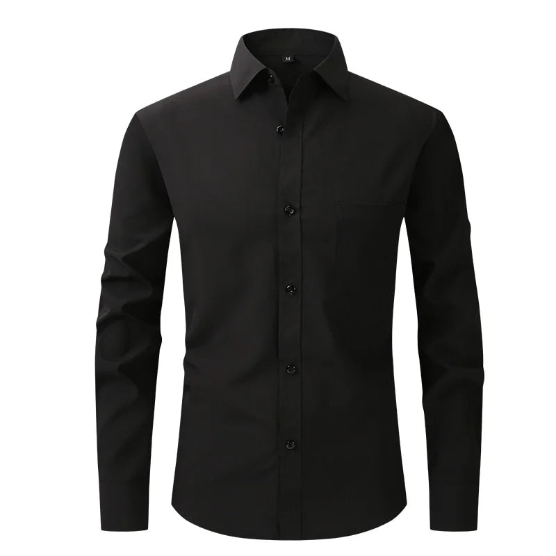 Formal Business Standard-Fit Solid Dress Shirts
