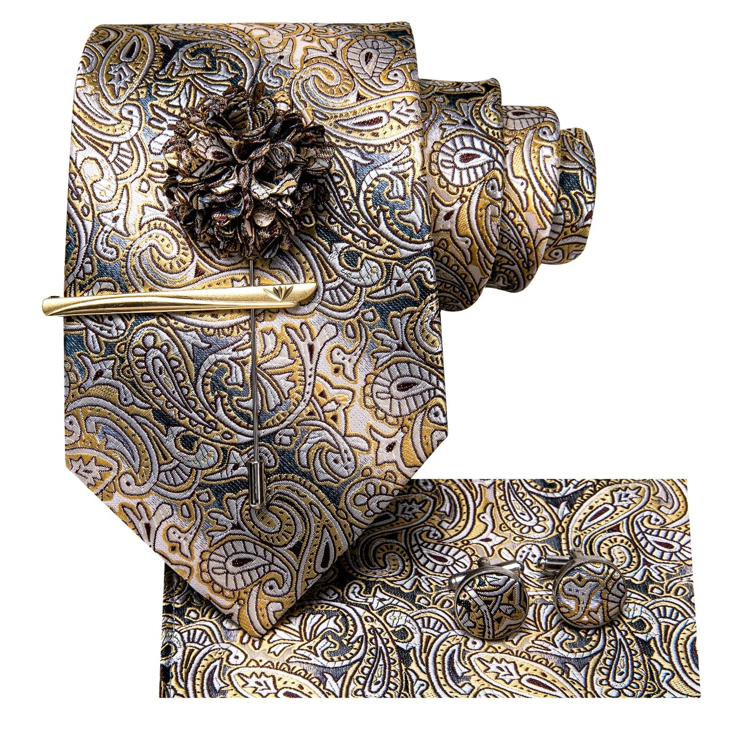 Men's Silk Paisley Tie Set