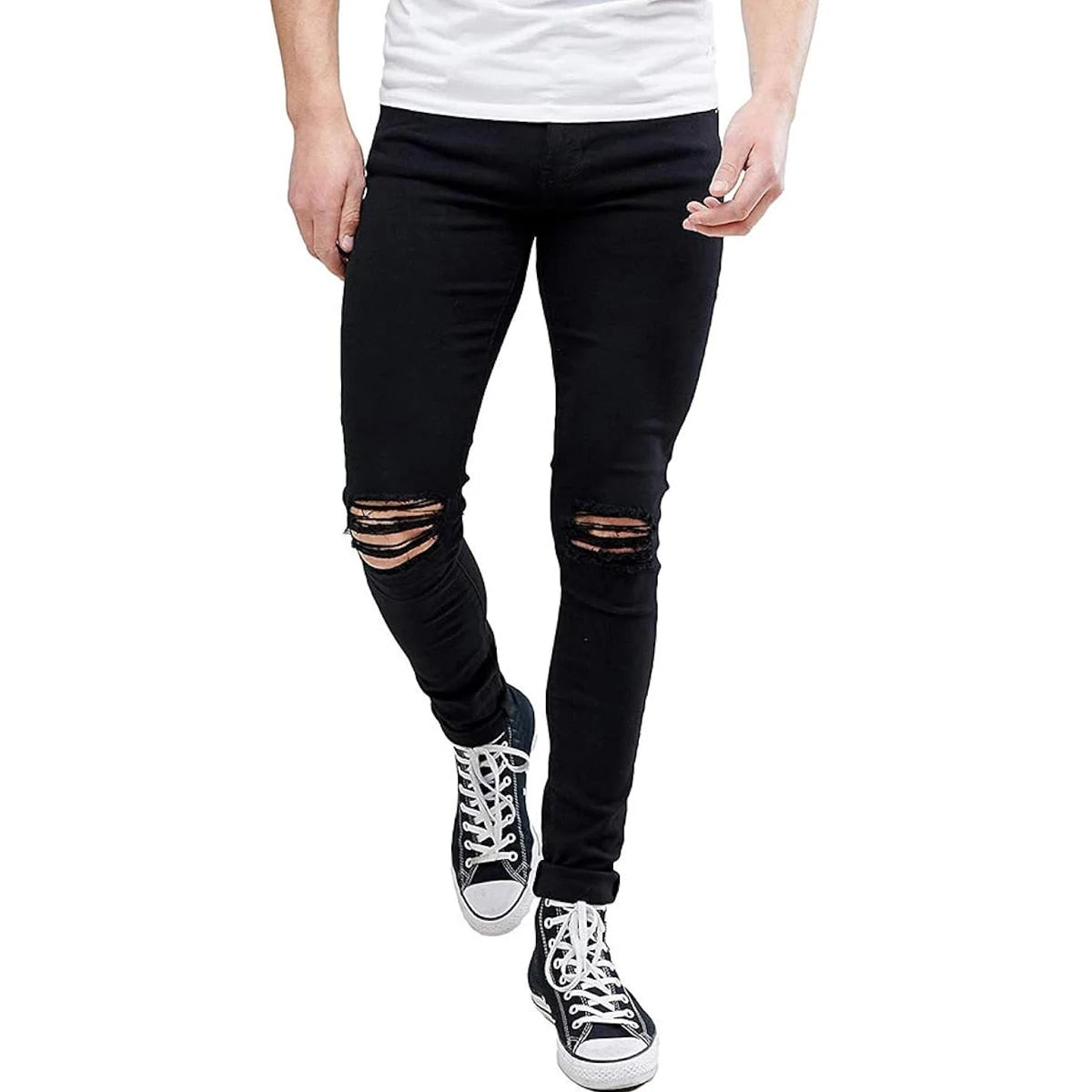 Men's Distressed Slim-Fit Skinny Jeans