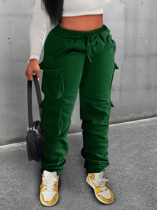 Gone Shopping - Trendy Cargo Drawstring Sweatpants