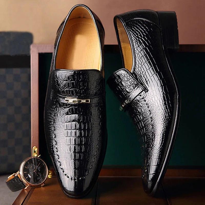 Men's  Luxury Crocodile Pattern Dress Shoes