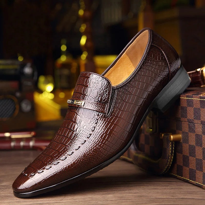 Men's  Luxury Crocodile Pattern Dress Shoes