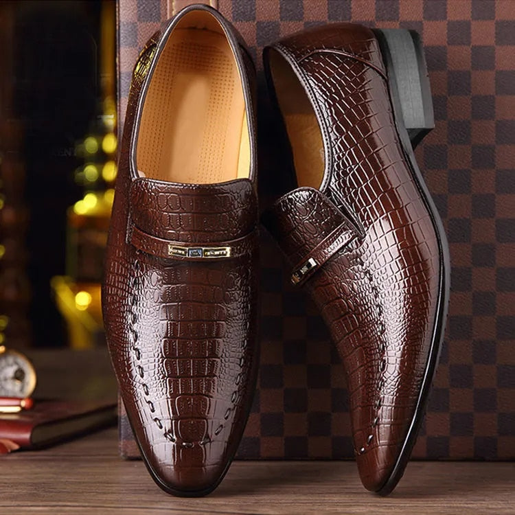 Men's  Luxury Crocodile Pattern Dress Shoes