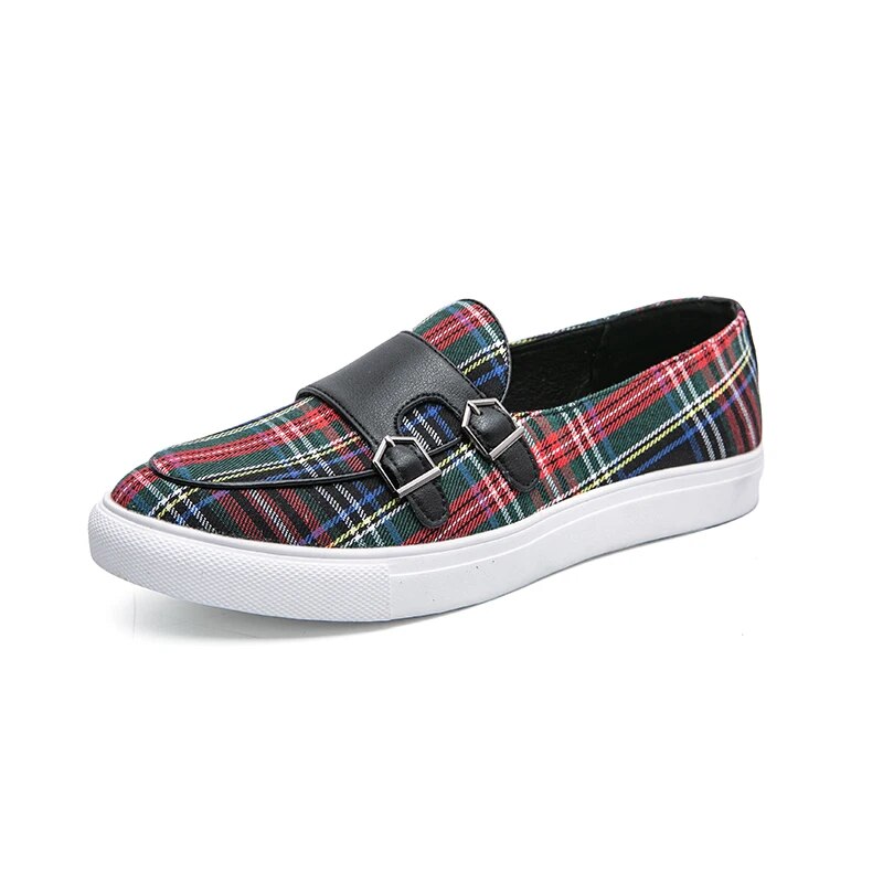 Men's Classic Plaid Canvas Loafers