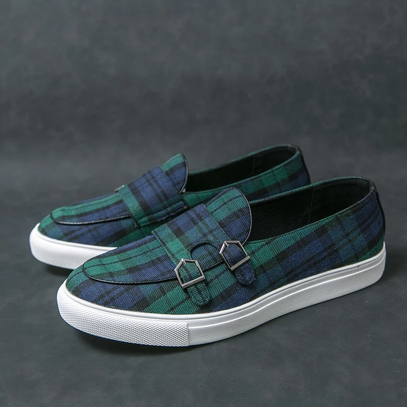 Men's Classic Plaid Canvas Loafers