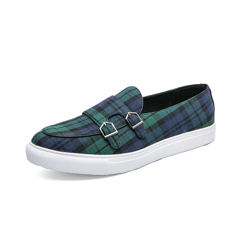 Men's Classic Plaid Canvas Loafers