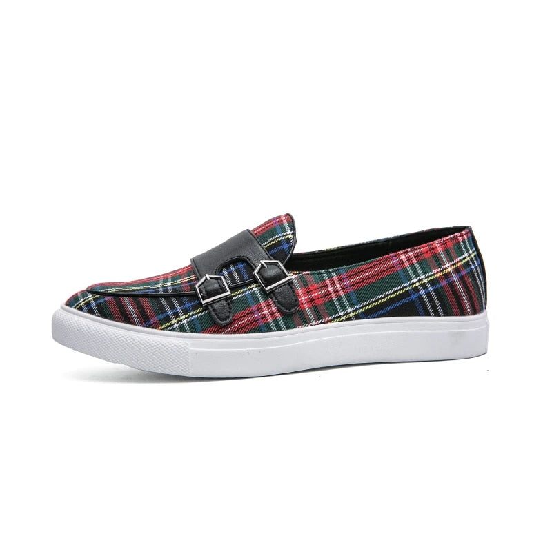 Men's Classic Plaid Canvas Loafers