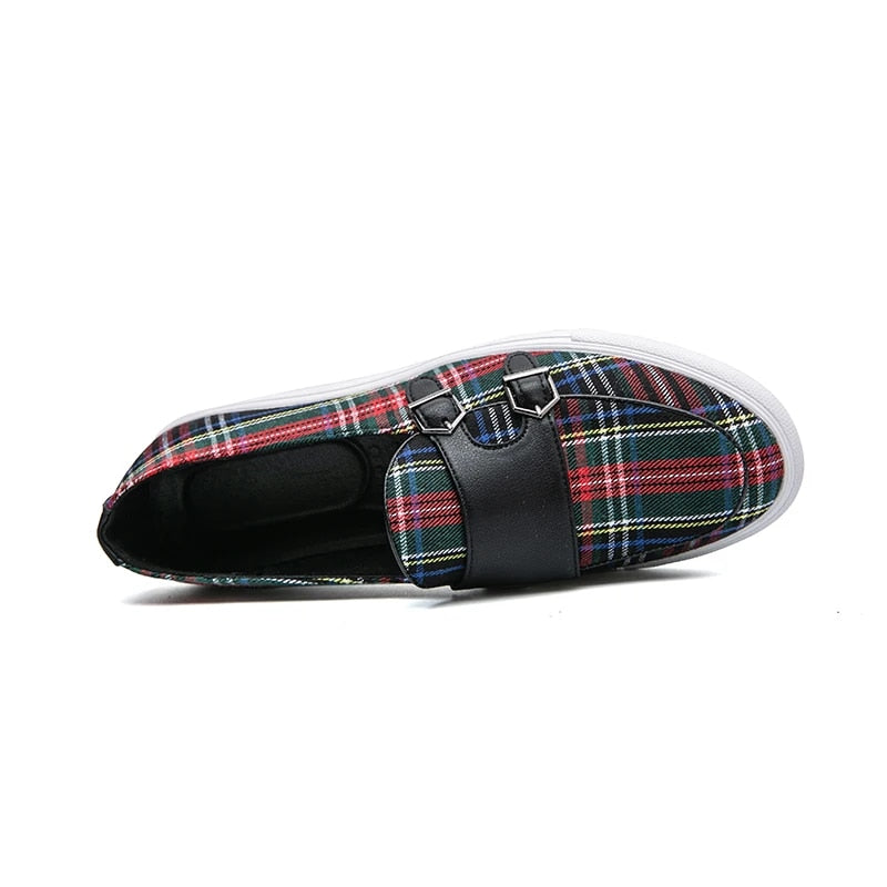 Men's Classic Plaid Canvas Loafers