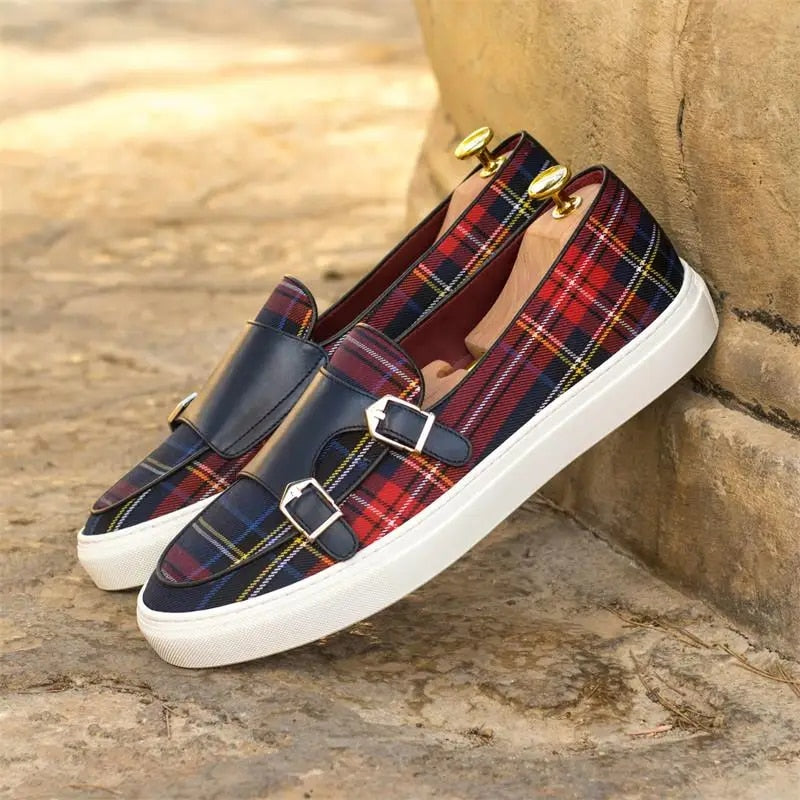 Men's Classic Plaid Canvas Loafers