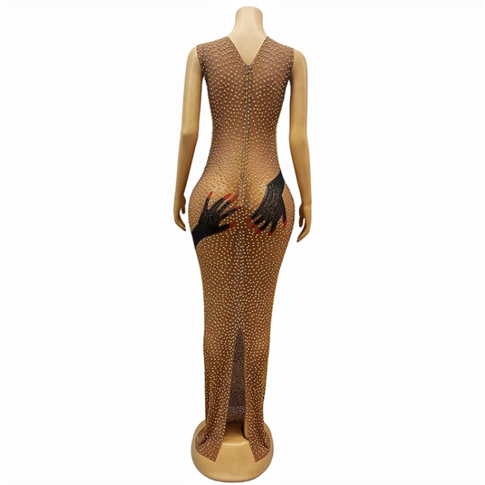Hands On You - Sexy Elegant Rhinestone Sheath Evening Dress