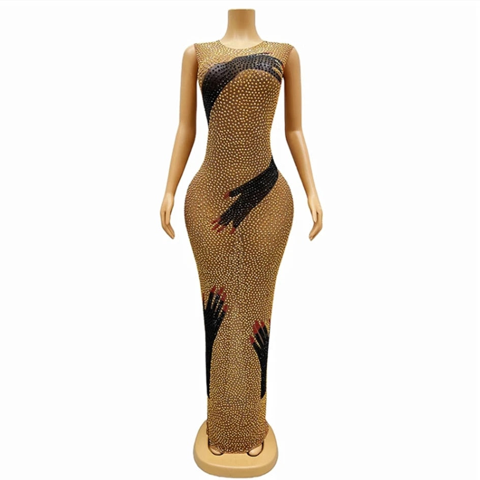Hands On You - Sexy Elegant Rhinestone Sheath Evening Dress