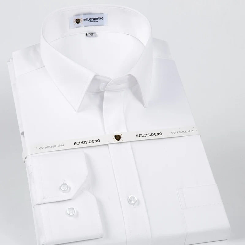 Men's Wrinkle-Free Standard-Fit Solid Dress Shirt