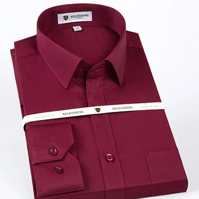 Men's Wrinkle-Free Standard-Fit Solid Dress Shirt