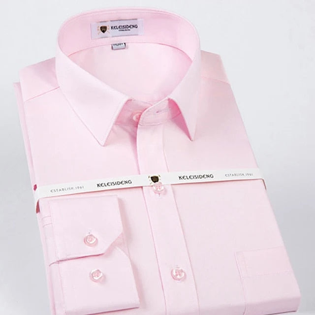 Men's Wrinkle-Free Standard-Fit Solid Dress Shirt