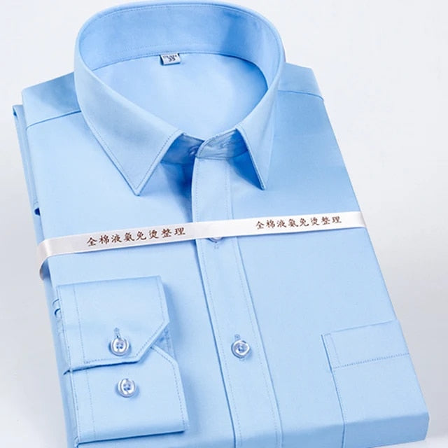 Men's Wrinkle-Free Standard-Fit Solid Dress Shirt