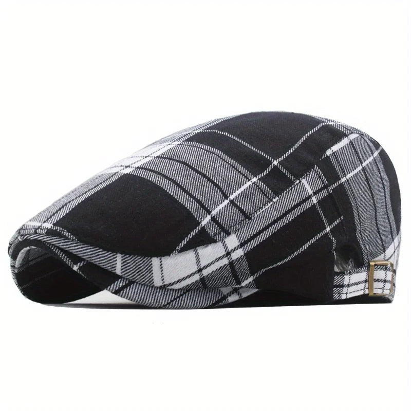 Newsboy - Men's Plaid Pattern Flat Beret Cap