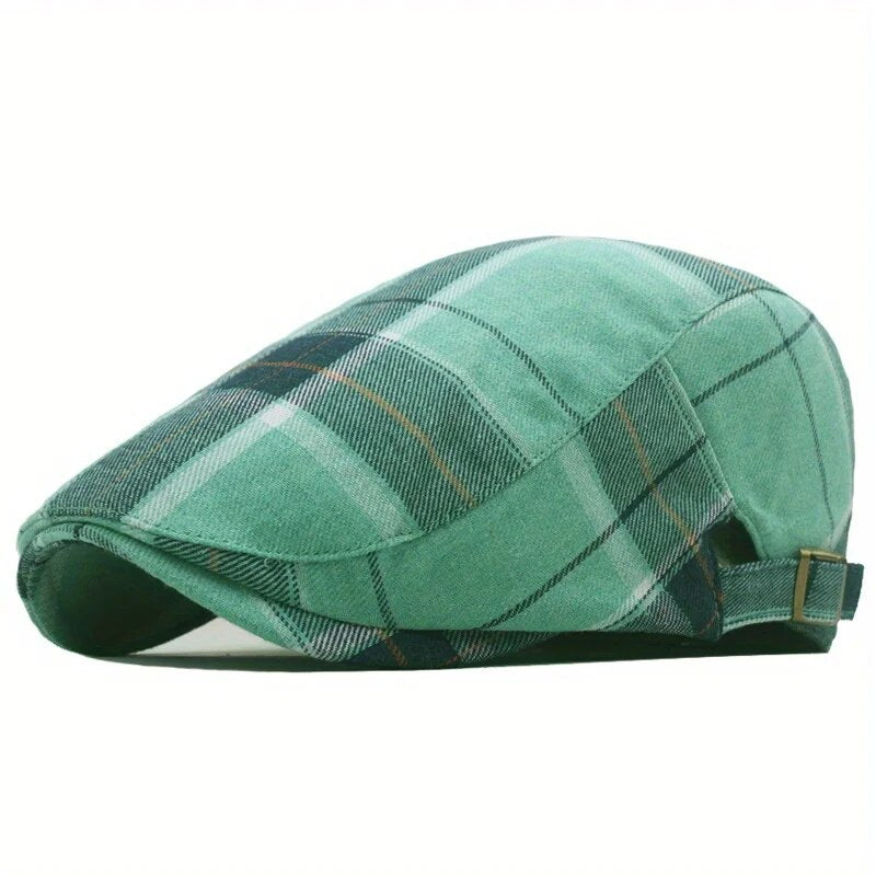 Newsboy - Men's Plaid Pattern Flat Beret Cap