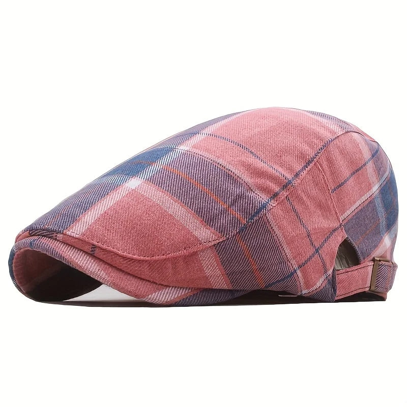 Newsboy - Men's Plaid Pattern Flat Beret Cap