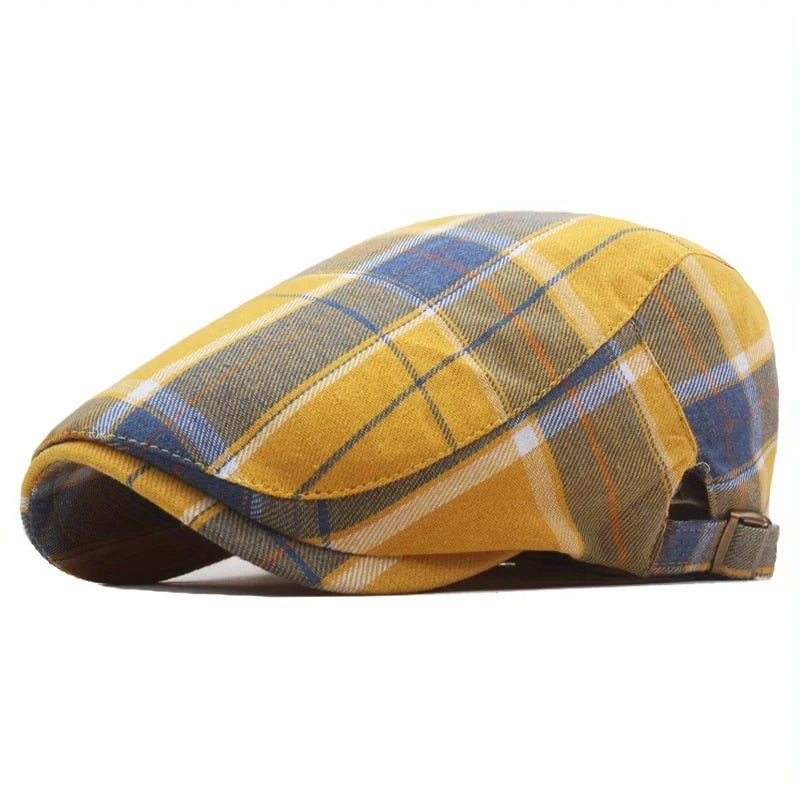 Newsboy - Men's Plaid Pattern Flat Beret Cap