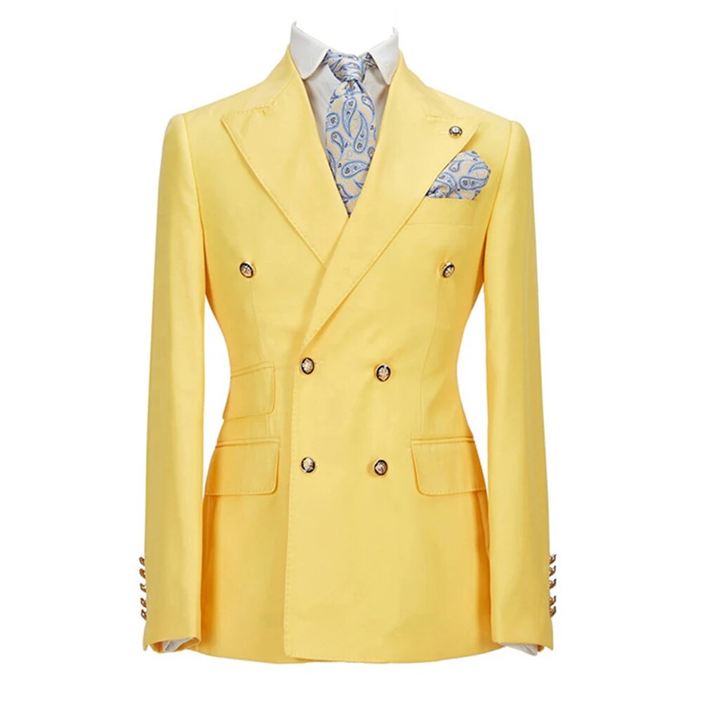Butter - Men's Smooth Two-Pieces Slim-Fit Double Breasted Suit