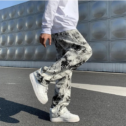 Mens Fashion Printed Jeans