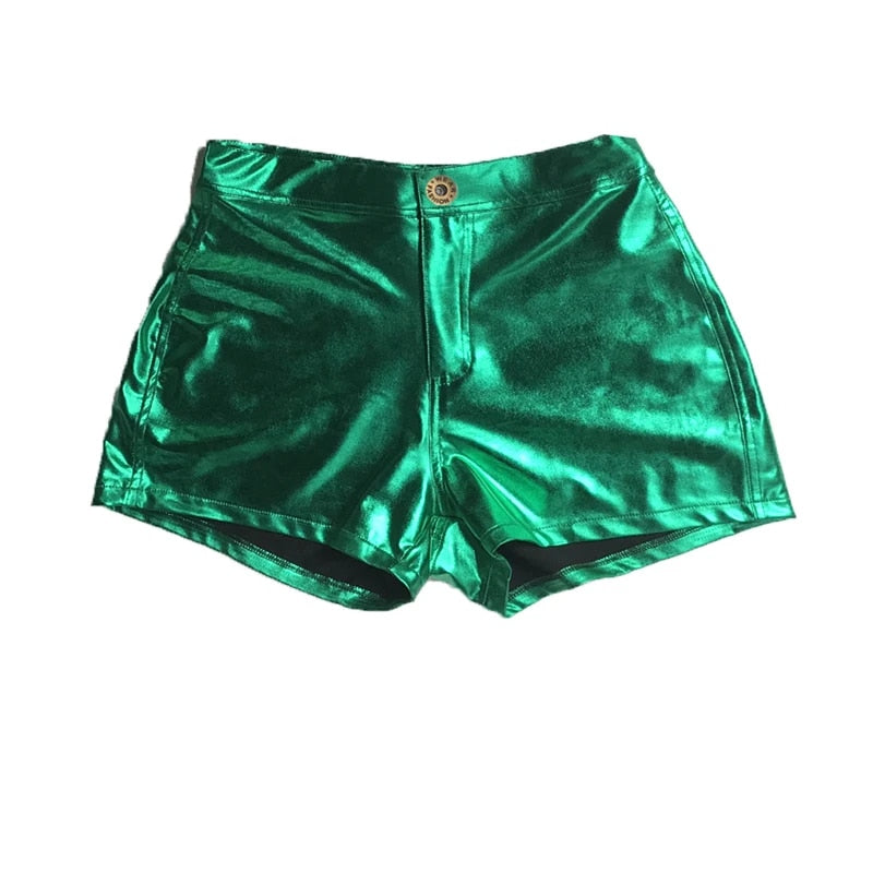 Azura - Metallic PU Leather Shorts