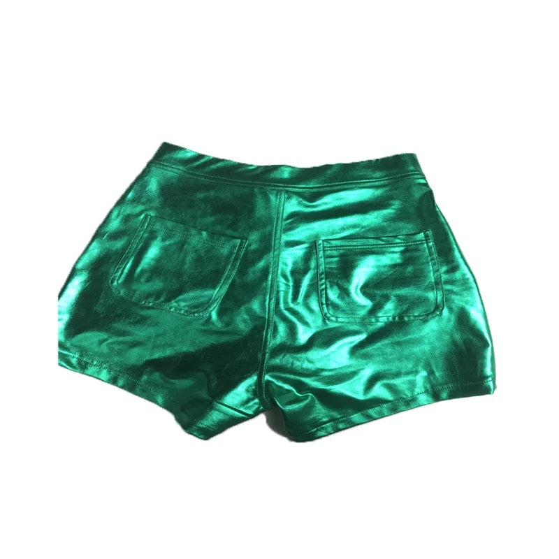 Azura - Metallic PU Leather Shorts