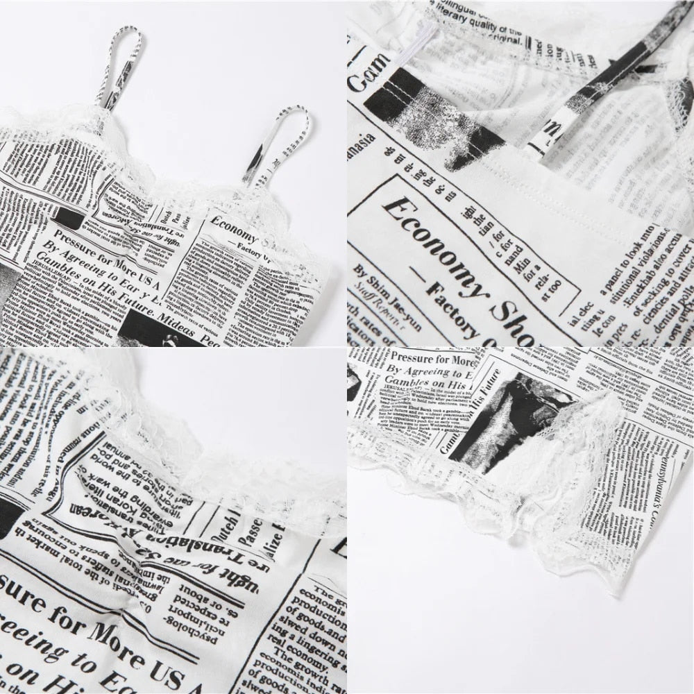 Breaking News - Newspaper Print Bodycon Dress