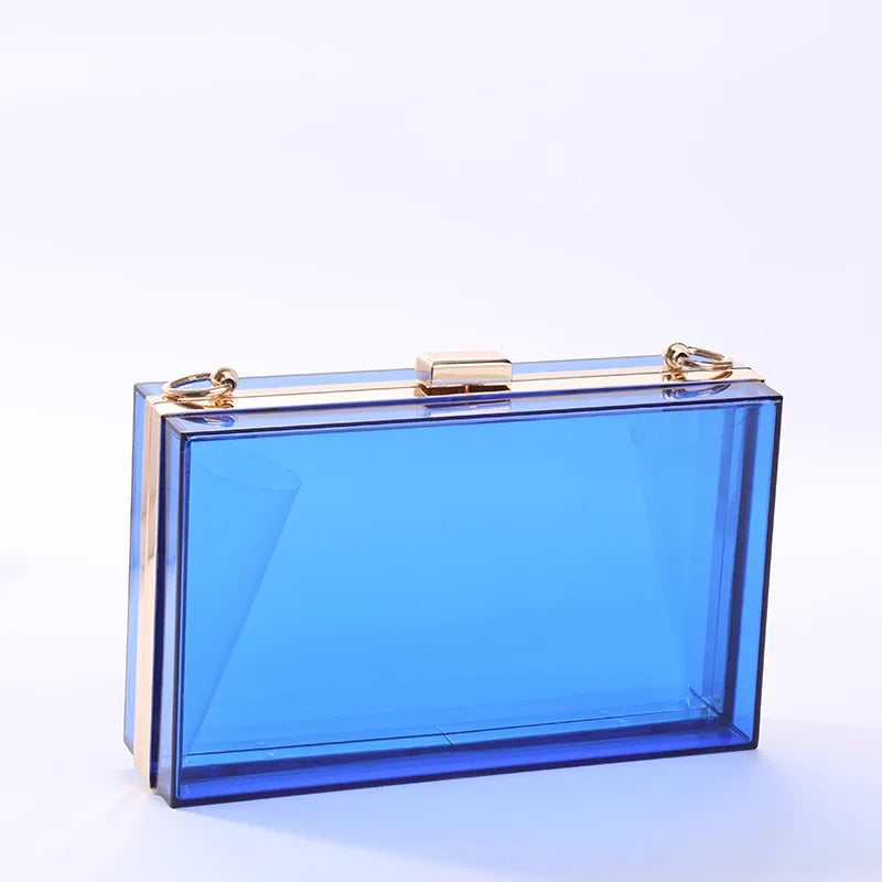 Lucy - Acrylic Transparent Clutch Bag with Chain Strap