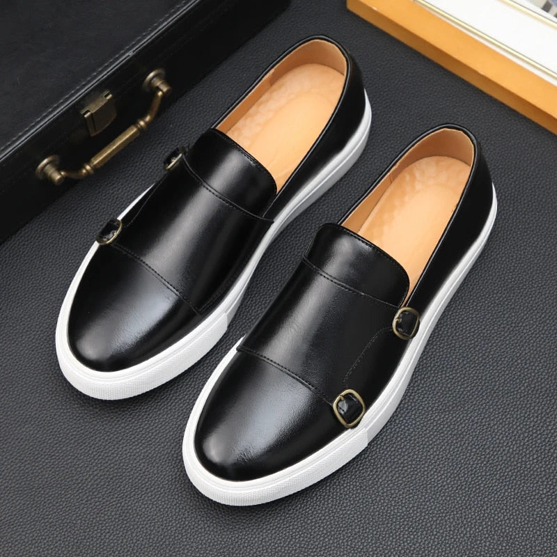 Double Buckle Slip-On Shoes