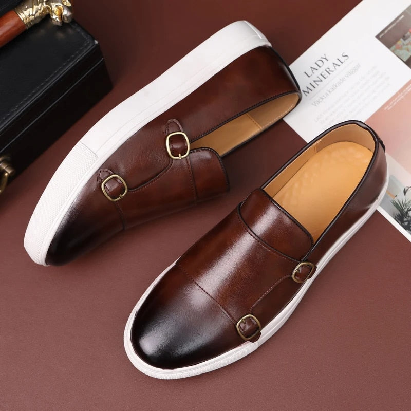 Double Buckle Slip-On Shoes