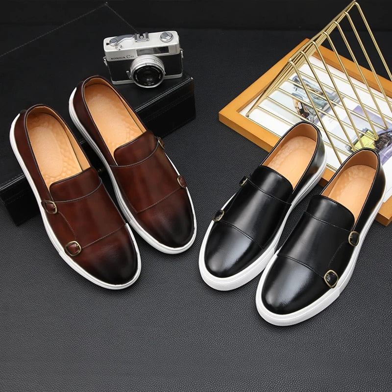 Double Buckle Slip-On Shoes