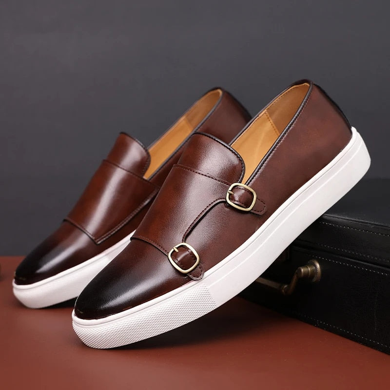 Double Buckle Slip-On Shoes